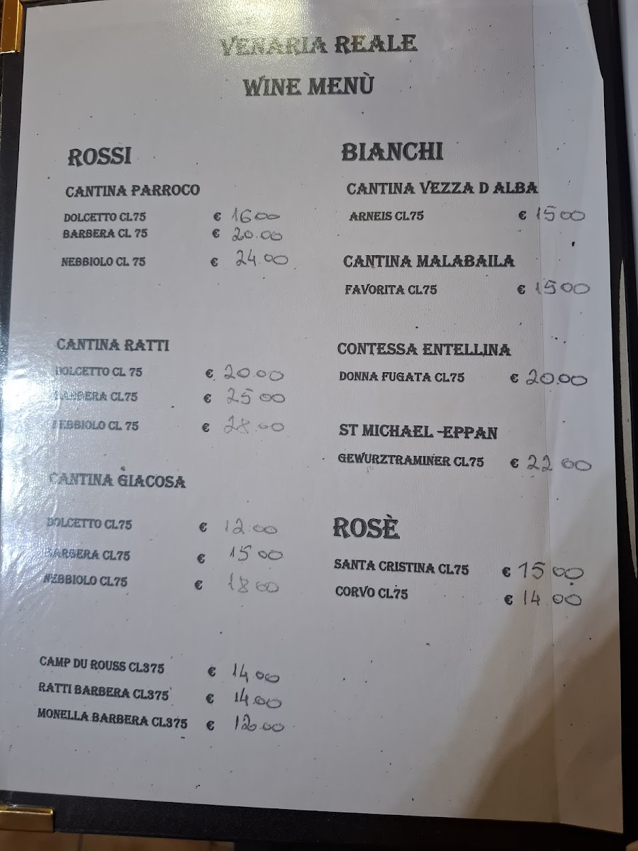 Menu La Venaria Reale-6